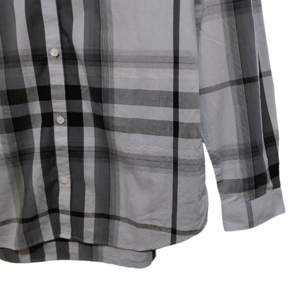 Calvin Klein Gray Black Plaid Button Down Casual Long Sleeve Shirt Men Size XL - Picture 4 of 7
